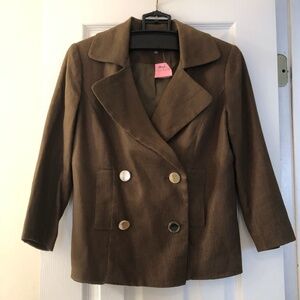 Double breasted 100% linen blazer